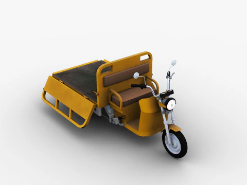 Electric Cargo Rickshaw 3D Model