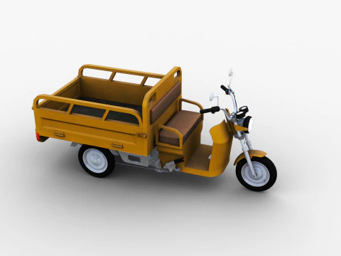 Electric Cargo Rickshaw 3D Model
