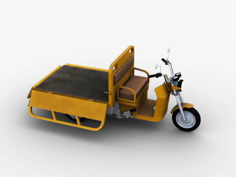 Electric Cargo Rickshaw 3D Model