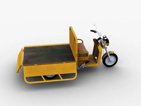 Electric Cargo Rickshaw 3D Model
