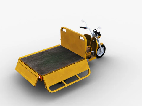 Electric Cargo Rickshaw 3D Model