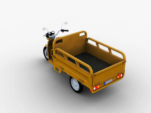 Electric Cargo Rickshaw 3D Model