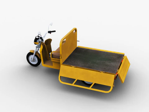 Electric Cargo Rickshaw 3D Model