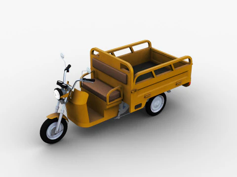Electric Cargo Rickshaw 3D Model