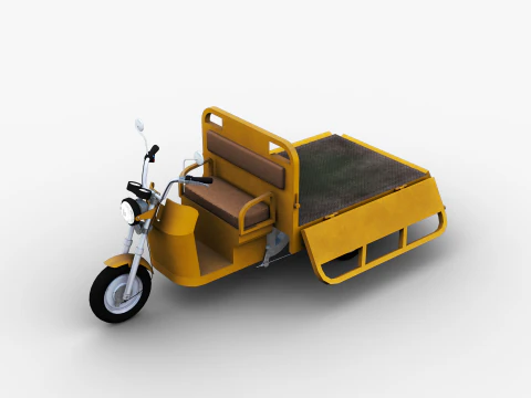 Electric Cargo Rickshaw 3D Model