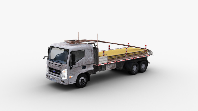 Construction Truck with interior 3D Model .c4d .max .obj .3ds .fbx .stl .blend 