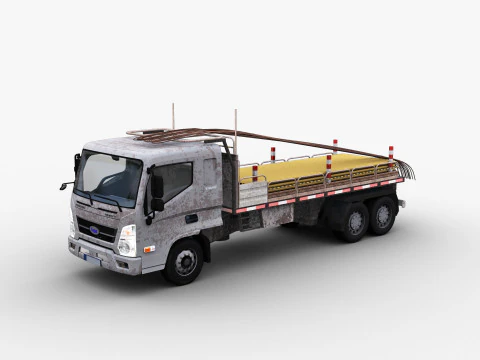 Bouwvrachtwagen met interieur 3D Model