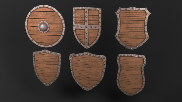 shield pack game ready 3Dモデル .c4d .max .obj .3ds .fbx .stl .blend 
