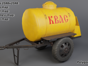 trailer with kvass low-poly 3D 모델