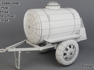 trailer with kvass low-poly 3D 모델