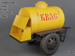trailer with kvass low-poly 3D 모델