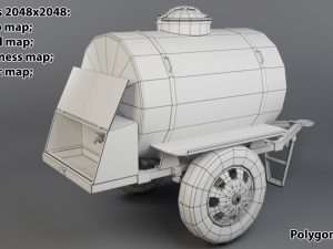 trailer with kvass low-poly 3D 모델