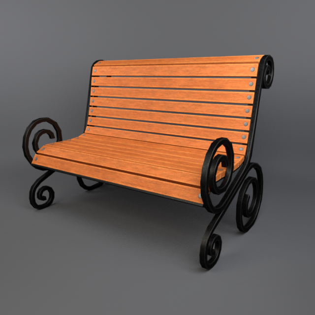 bench game ready Modelo 3D .c4d .max .obj .3ds .fbx .stl .blend 