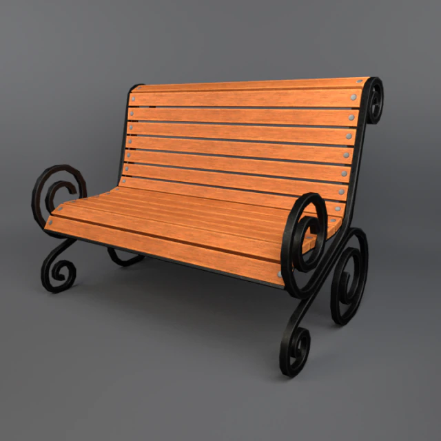 bench game ready 3D Model .c4d .max .obj .3ds .fbx .stl .blend 