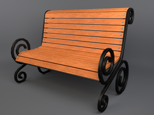 bench game ready 3D मॉडल