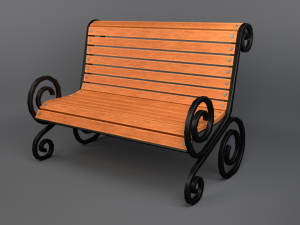 bench game ready Modelo 3D