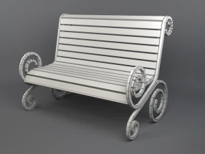 bench game ready 3D Model