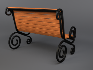 bench game ready Modelo 3D