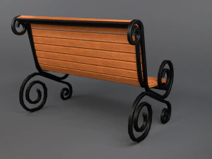 bench game ready 3D Model