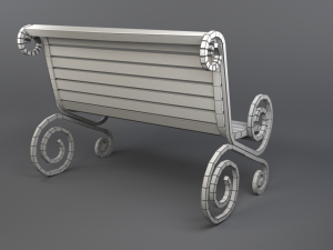 bench game ready Modelo 3D