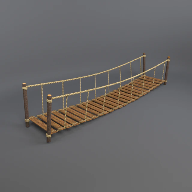 rope bridge 3D Model .c4d .max .obj .3ds .fbx .stl .blend 