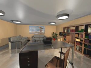 interior do escrit&oacute;rio Modelo 3D