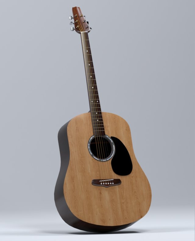 acoustic guitar comet Modelo 3D .c4d .max .obj .3ds .fbx .stl .blend 