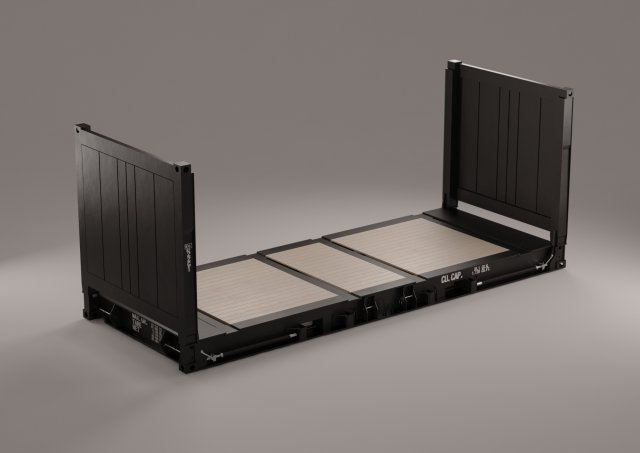 container - 20flatrack 3D 模型 .c4d .max .obj .3ds .fbx .stl .blend 
