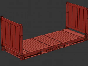 container - 20flatrack 3D Model