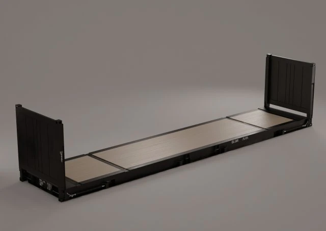 コンテナ - 40フラットトラック 3Dモデル .c4d .max .obj .3ds .fbx .stl .blend 