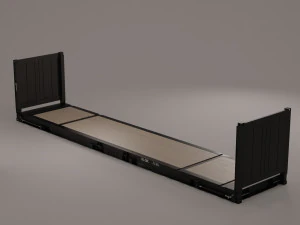 コンテナ - 40フラットトラック 3Dモデル