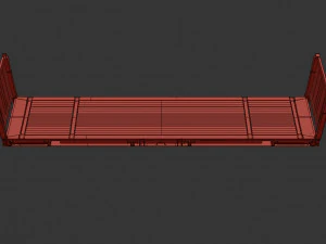 コンテナ - 40フラットトラック 3Dモデル