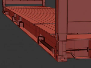 コンテナ - 40フラットトラック 3Dモデル
