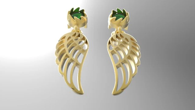 earrings wings 3D Model .c4d .max .obj .3ds .fbx .stl .blend