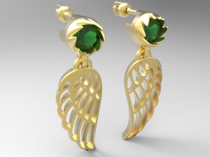 earrings wings 3D Model