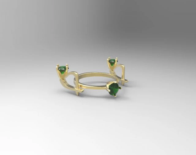 earrings and ring 2 in 1 3D Model .c4d .max .obj .3ds .fbx .stl .blend 