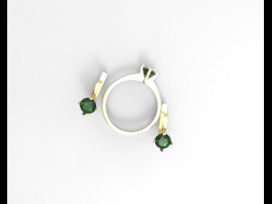 earrings and ring 2 in 1 3D Model