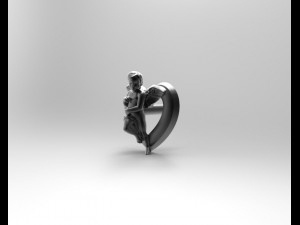 carnation earrings - angel Modèle 3D
