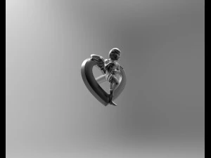 carnation earrings - angel 3D Model