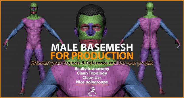 male basemesh for production 3D Модель .c4d .max .obj .3ds .fbx .stl .blend 
