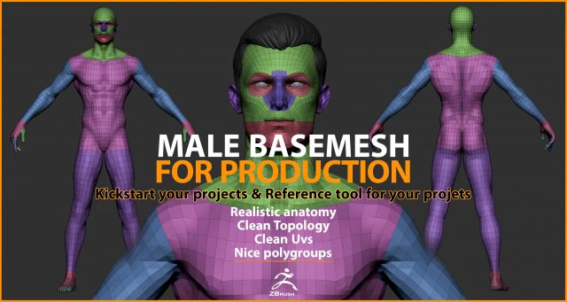 male basemesh for production 3D Model .c4d .max .obj .3ds .fbx .stl .blend