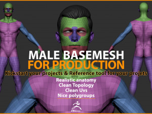 male basemesh for production 3D Модель