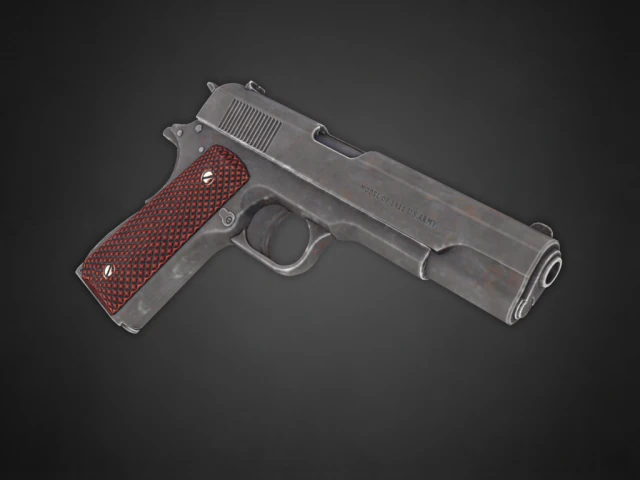 Colt 1911 3D Model .c4d .max .obj .3ds .fbx .stl .blend
