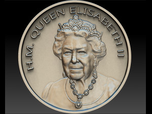 QUEEN ELIZABETH MEDALLION 3D Print Model