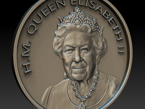 QUEEN ELIZABETH MEDALLION 3D Print Model