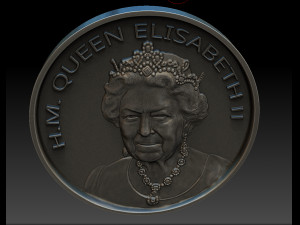 QUEEN ELIZABETH MEDALLION 3D Print Model