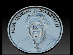 QUEEN ELIZABETH MEDALLION 3D Print Model