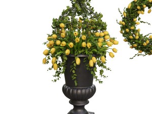 vase with flowers and wreath model 3D मॉडल