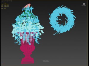 vase with flowers and wreath model 3D मॉडल