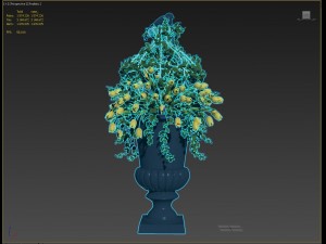 vase with flowers and wreath model 3D मॉडल